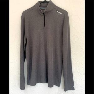 MENS HI-TEC POLYESTER SPANDEX QUARTER ZIP LONGSLEEVE LIGHT JACKET PLATINUM SZ L